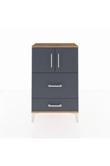Arges Komodin Tek Raflı 2 Çekmeceli 2 Kapaklı 60x30x96