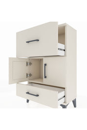 Arges Komodin Tek Raflı 2 Çekmeceli 2 Kapaklı 60x30x96 - S14M029V1A