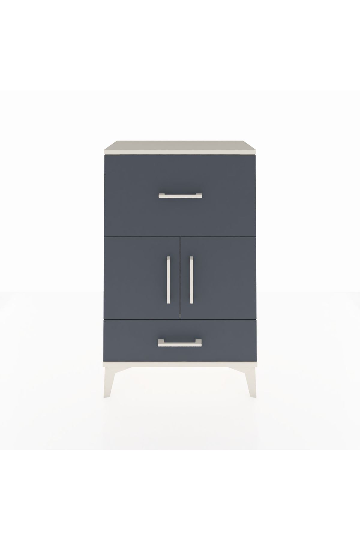 Arges Komodin Tek Raflı 2 Çekmeceli 2 Kapaklı 60x30x96 - S14M029V2A