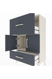 Arges Komodin Tek Raflı 2 Çekmeceli 2 Kapaklı 60x30x96 - S14M029V2A