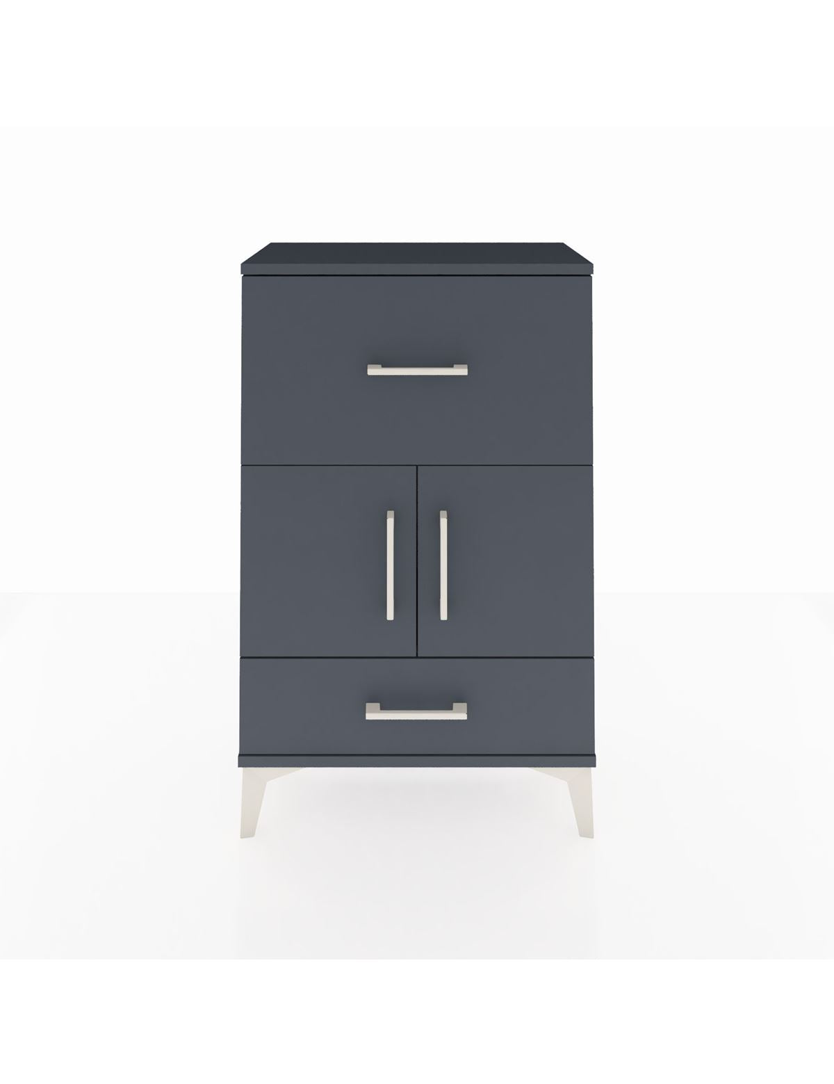 Arges Komodin Tek Raflı 2 Çekmeceli 2 Kapaklı 60x30x96 - S14M029V5A