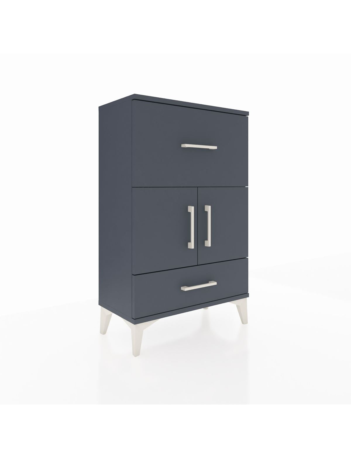 Arges Komodin Tek Raflı 2 Çekmeceli 2 Kapaklı 60x30x96 - S14M029V5A