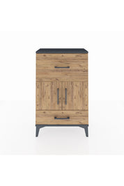 Arges Komodin Tek Raflı 2 Çekmeceli 2 Kapaklı 60x30x96 - S14M029V6A