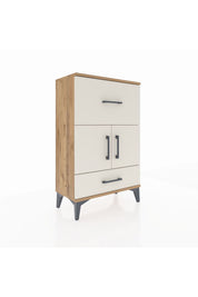 Arges Komodin Tek Raflı 2 Çekmeceli 2 Kapaklı 60x30x96 - S14M029V7A