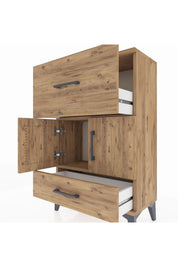 Arges Komodin Tek Raflı 2 Çekmeceli 2 Kapaklı 60x30x96 - S14M029V9A