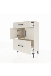 Arges Komodin Tek Raflı 2 Çekmeceli 2 Kapaklı 60x30x96 - S14M030V1A