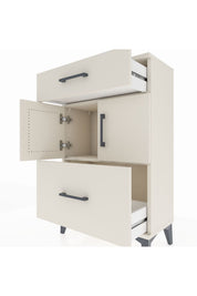 Arges Komodin Tek Raflı 2 Çekmeceli 2 Kapaklı 60x30x96 - S14M030V1A