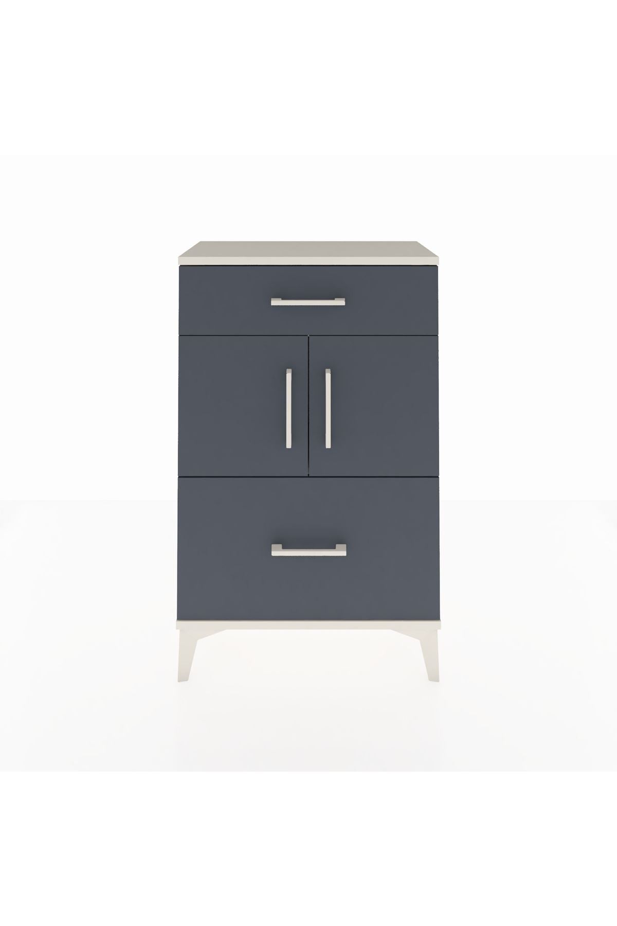 Arges Komodin Tek Raflı 2 Çekmeceli 2 Kapaklı 60x30x96 - S14M030V2A