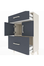 Arges Komodin Tek Raflı 2 Çekmeceli 2 Kapaklı 60x30x96 - S14M030V2A
