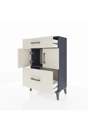 Arges Komodin Tek Raflı 2 Çekmeceli 2 Kapaklı 60x30x96 - S14M030V4A