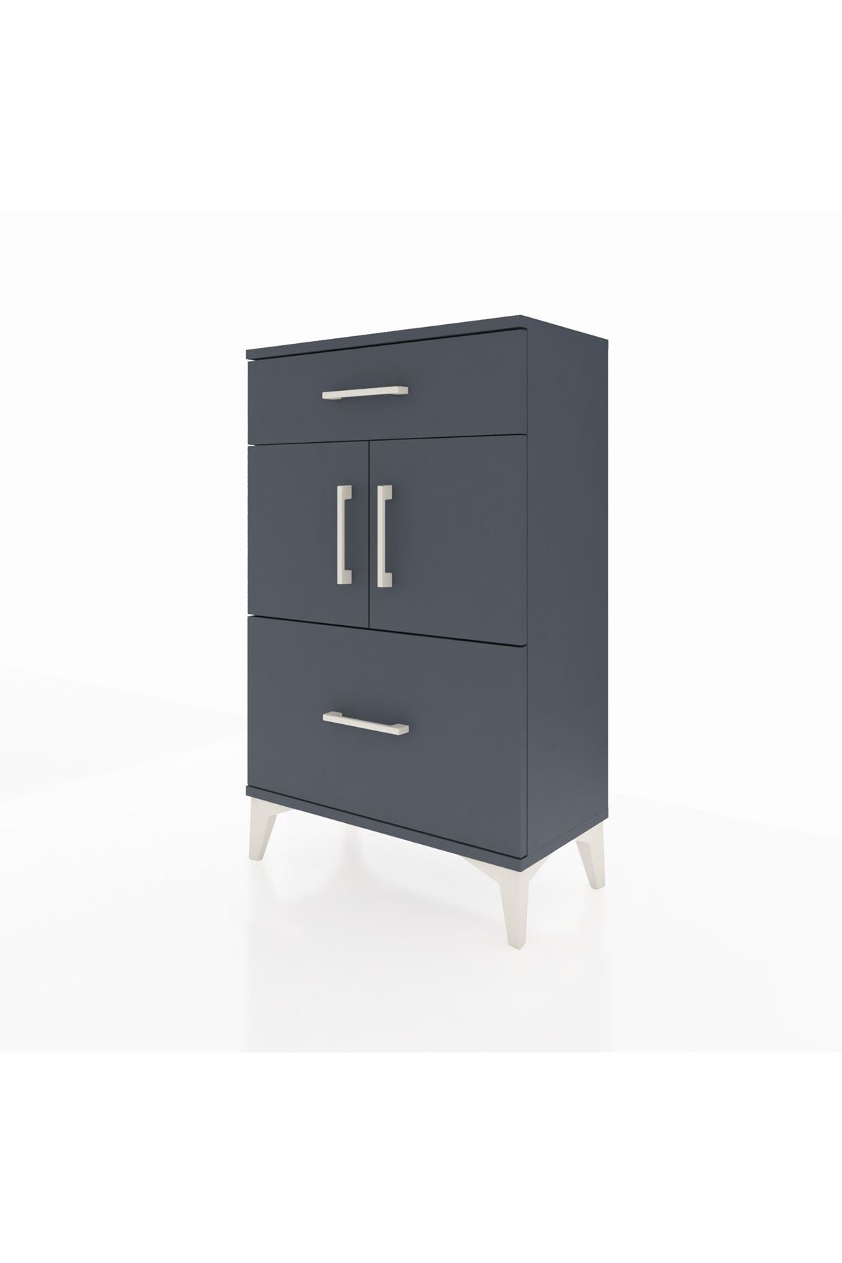 Arges Komodin Tek Raflı 2 Çekmeceli 2 Kapaklı 60x30x96 - S14M030V5A