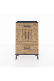Arges Komodin Tek Raflı 2 Çekmeceli 2 Kapaklı 60x30x96 - S14M030V6A