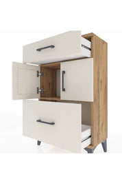 Arges Komodin Tek Raflı 2 Çekmeceli 2 Kapaklı 60x30x96 - S14M030V7A