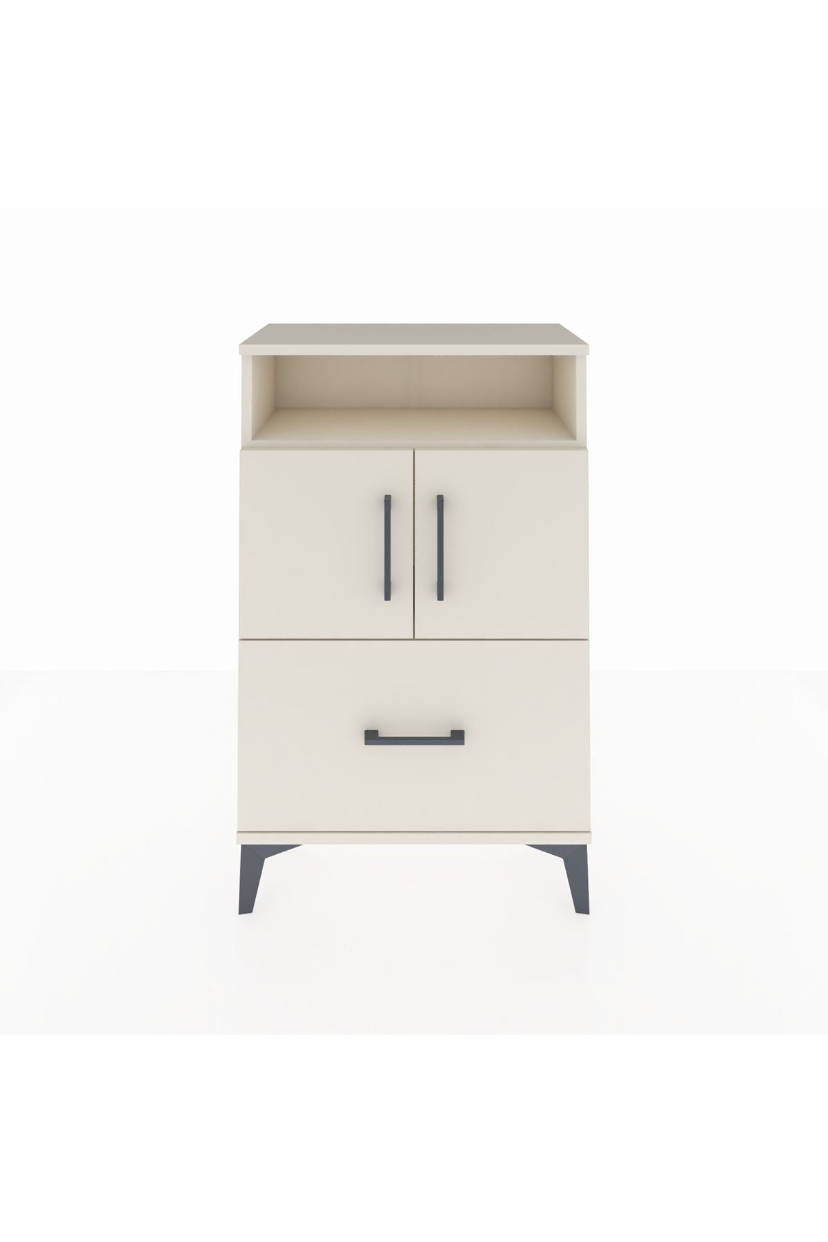 Arges Komodin 2 Raflı Tek Çekmeceli 2 Kapaklı 60x30x96 - S14M031V1A