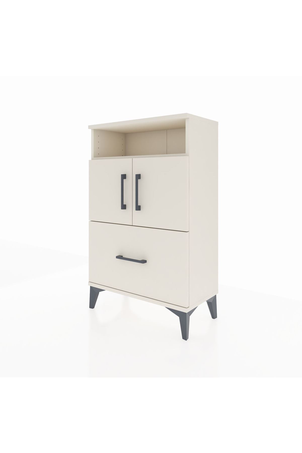 Arges Komodin 2 Raflı Tek Çekmeceli 2 Kapaklı 60x30x96 - S14M031V1A