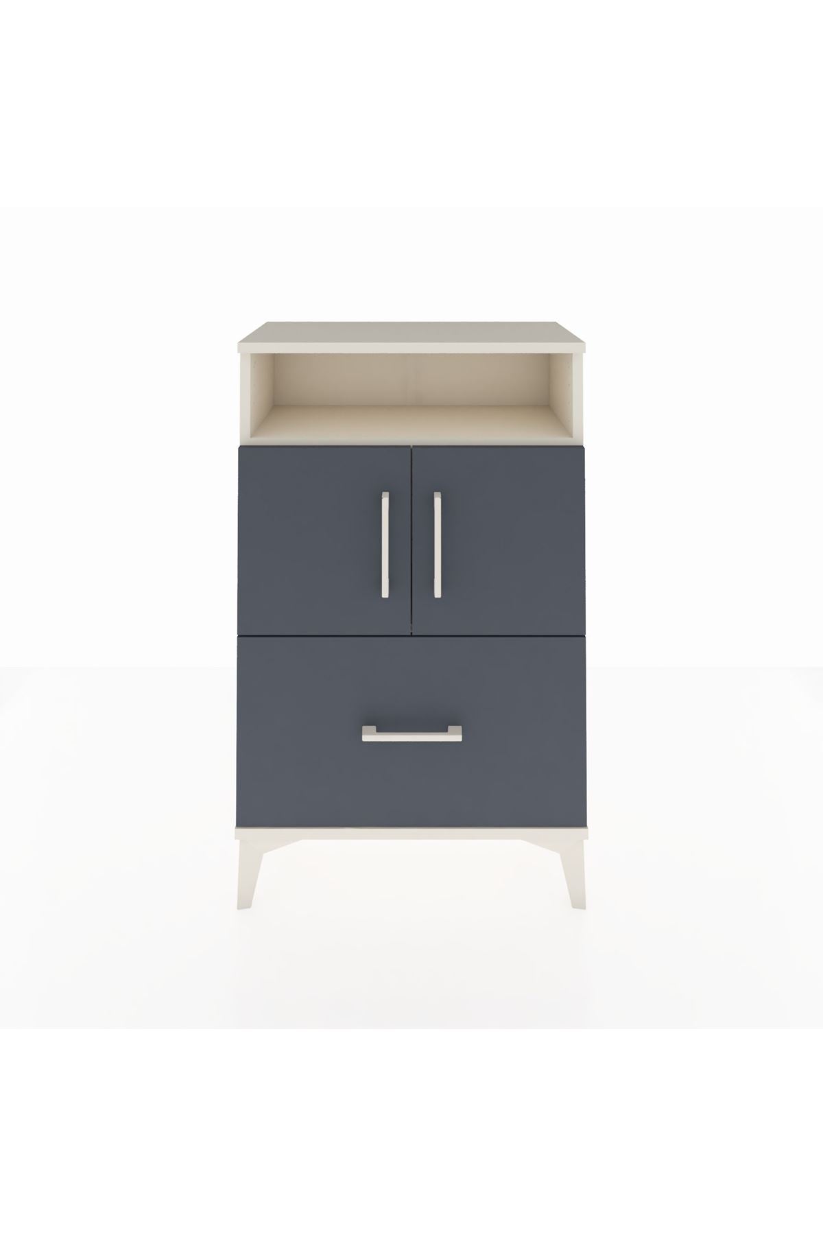 Arges Komodin 2 Raflı Tek Çekmeceli 2 Kapaklı 60x30x96 - S14M031V2A