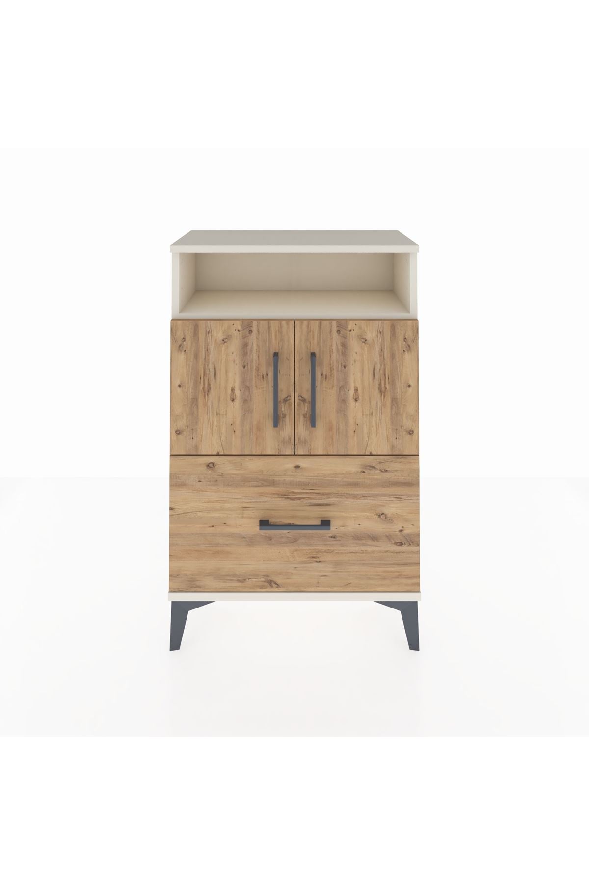 Arges Komodin 2 Raflı Tek Çekmeceli 2 Kapaklı 60x30x96 - S14M031V3A