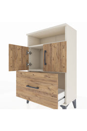 Arges Komodin 2 Raflı Tek Çekmeceli 2 Kapaklı 60x30x96 - S14M031V3A