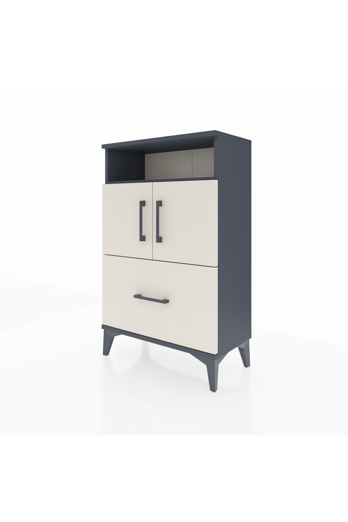 Arges Komodin 2 Raflı Tek Çekmeceli 2 Kapaklı 60x30x96 - S14M031V4A