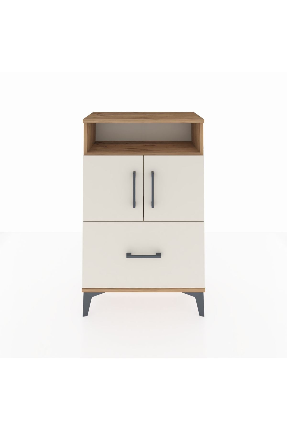 Arges Komodin 2 Raflı Tek Çekmeceli 2 Kapaklı 60x30x96 - S14M031V7A