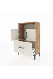 Arges Komodin 2 Raflı Tek Çekmeceli 2 Kapaklı 60x30x96 - S14M031V7A