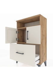 Arges Komodin 2 Raflı Tek Çekmeceli 2 Kapaklı 60x30x96 - S14M031V7A