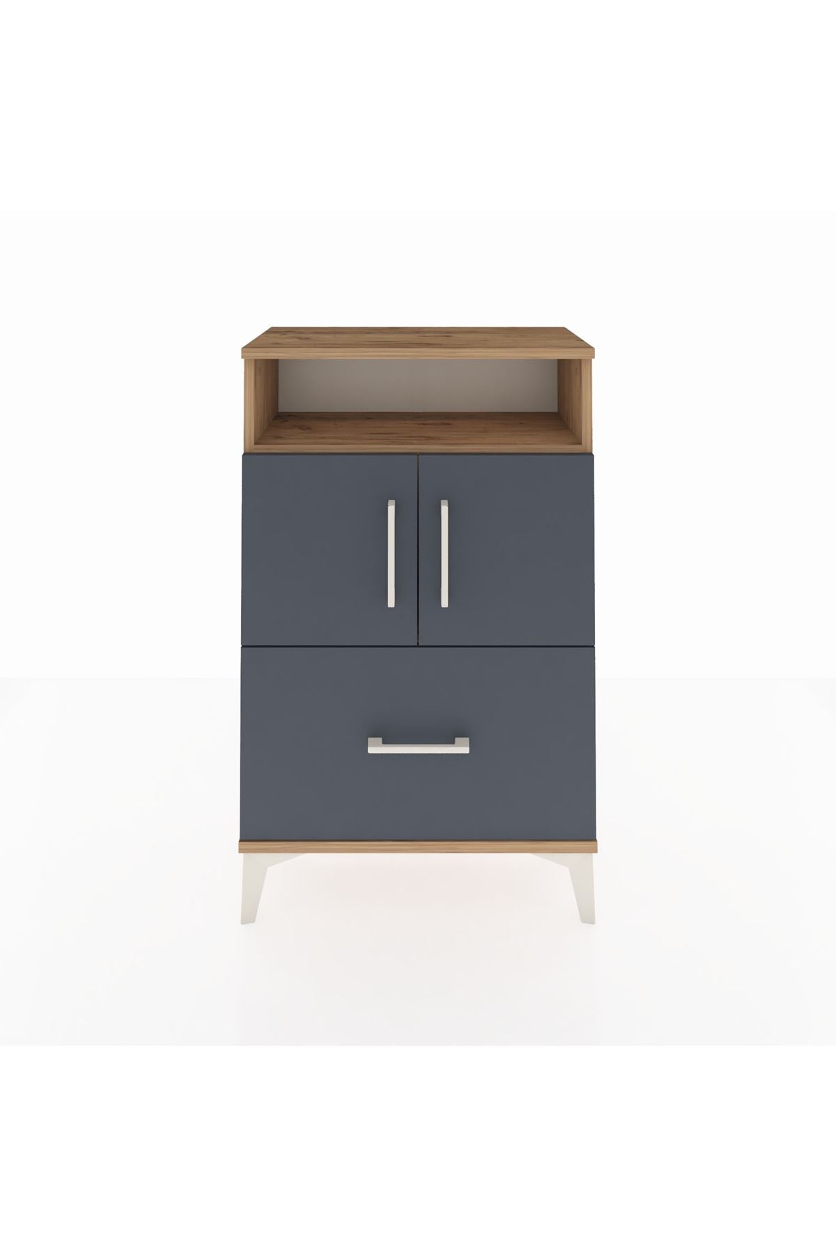 Arges Komodin 2 Raflı Tek Çekmeceli 2 Kapaklı 60x30x96 - S14M031V8A