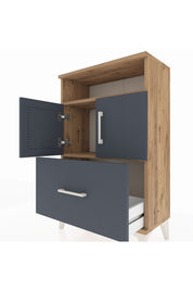 Arges Komodin 2 Raflı Tek Çekmeceli 2 Kapaklı 60x30x96 - S14M031V8A