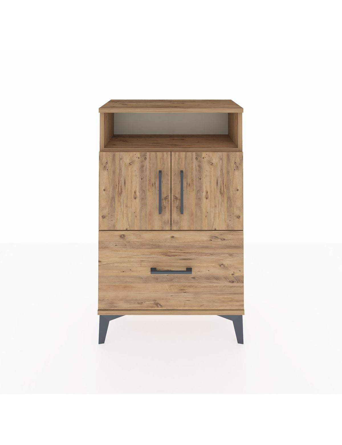 Arges Komodin 2 Raflı Tek Çekmeceli 2 Kapaklı 60x30x96 - S14M031V9A
