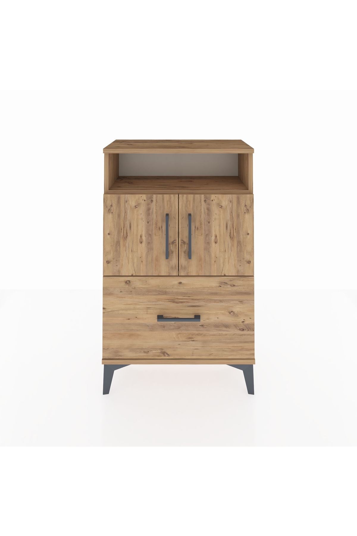 Arges Komodin 2 Raflı Tek Çekmeceli 2 Kapaklı 60x30x96 - S14M031V9A