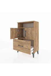Arges Komodin 2 Raflı Tek Çekmeceli 2 Kapaklı 60x30x96 - S14M031V9A