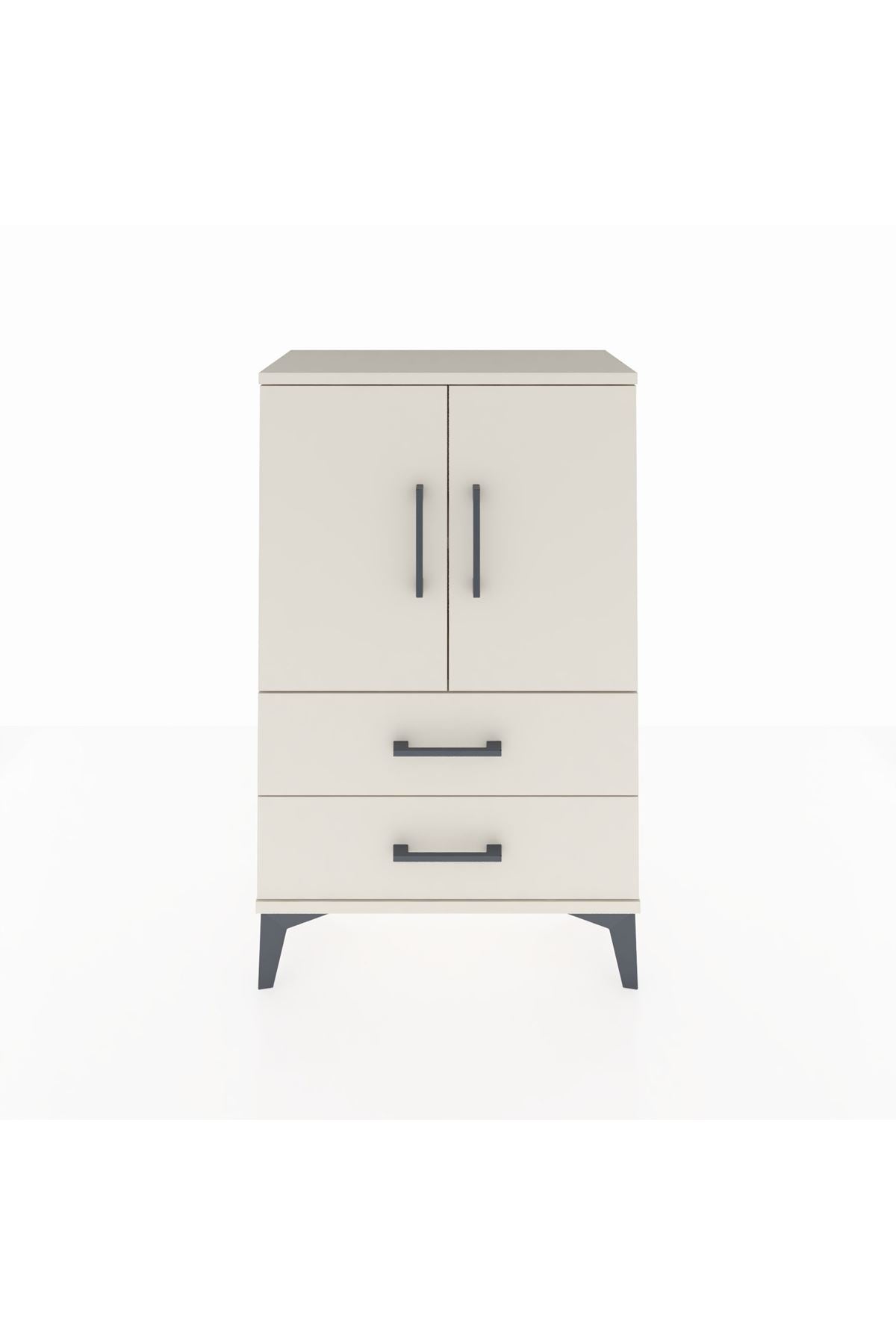 Arges Komodin 2 Raflı 2 Çekmeceli 2 Kapaklı 60x30x96 - S14M032V1A