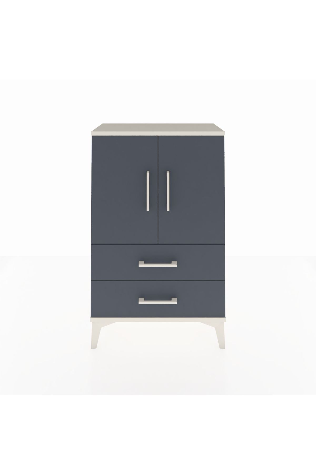 Arges Komodin 2 Raflı 2 Çekmeceli 2 Kapaklı 60x30x96 - S14M032V2A