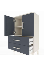 Arges Komodin 2 Raflı 2 Çekmeceli 2 Kapaklı 60x30x96 - S14M032V2A