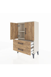 Arges Komodin 2 Raflı 2 Çekmeceli 2 Kapaklı 60x30x96 - S14M032V3A