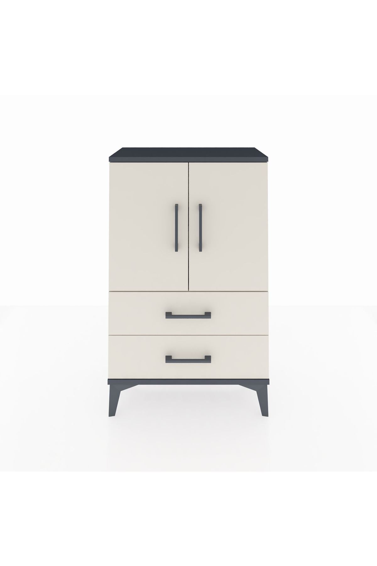 Arges Komodin 2 Raflı 2 Çekmeceli 2 Kapaklı 60x30x96 - S14M032V4A