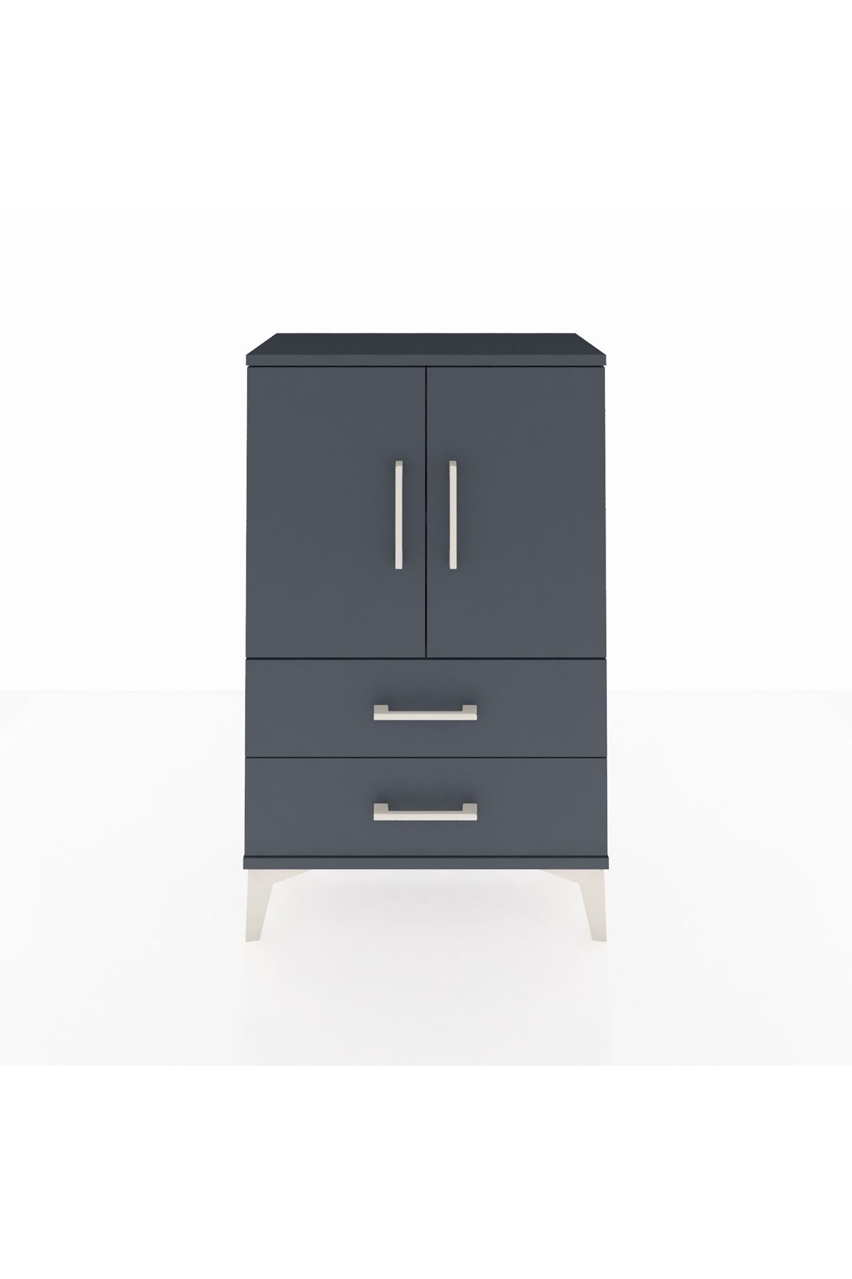 Arges Komodin 2 Raflı 2 Çekmeceli 2 Kapaklı 60x30x96 - S14M032V5A