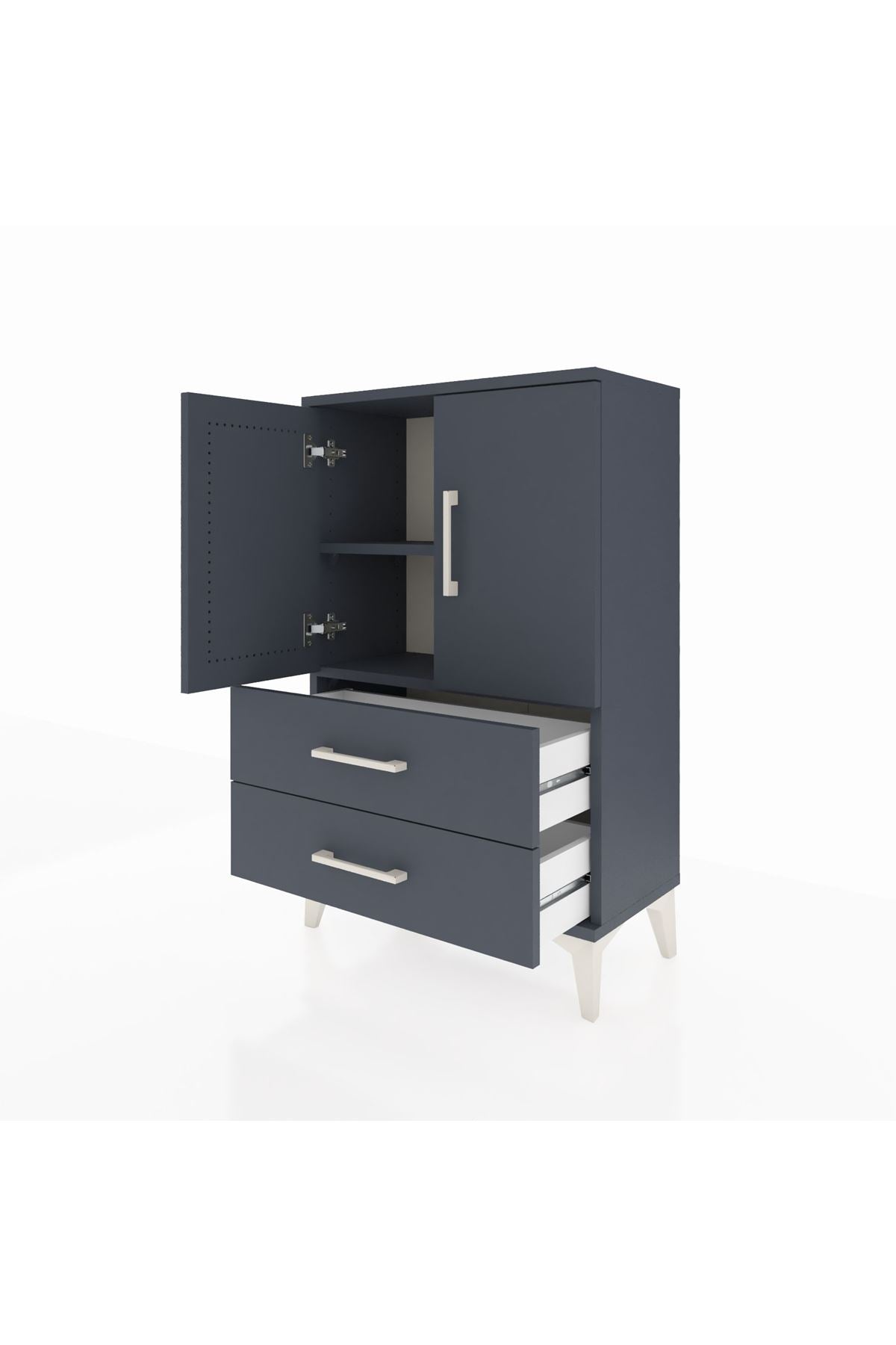 Arges Komodin 2 Raflı 2 Çekmeceli 2 Kapaklı 60x30x96 - S14M032V5A