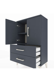 Arges Komodin 2 Raflı 2 Çekmeceli 2 Kapaklı 60x30x96 - S14M032V5A