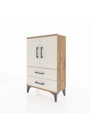 Arges Komodin 2 Raflı 2 Çekmeceli 2 Kapaklı 60x30x96 - S14M032V7A