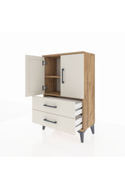 Arges Komodin 2 Raflı 2 Çekmeceli 2 Kapaklı 60x30x96 - S14M032V7A