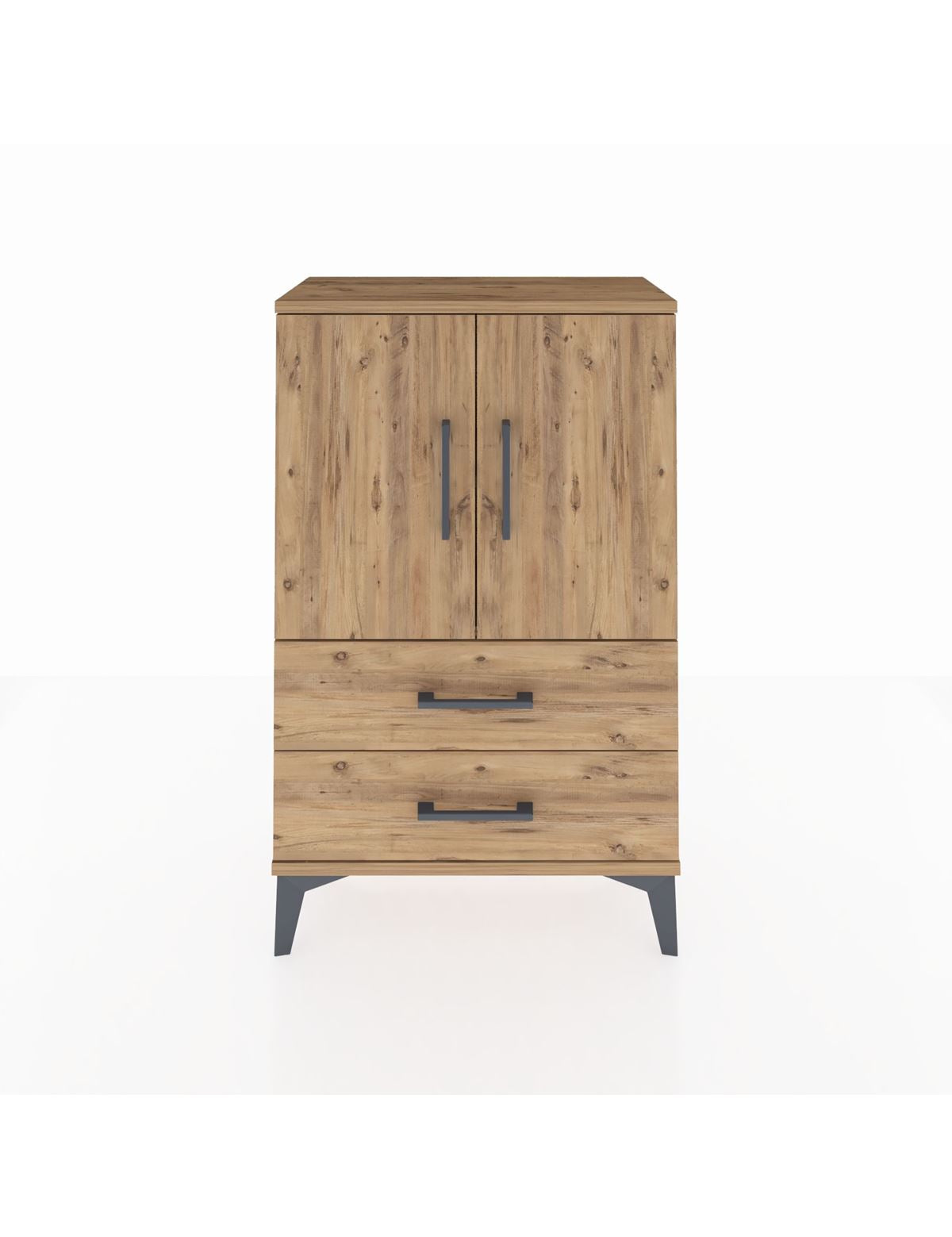 Arges Komodin 2 Raflı 2 Çekmeceli 2 Kapaklı 60x30x96 - S14M032V9A