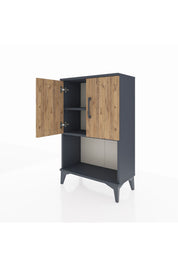 Arges Komodin 2 Raflı 2 Kapaklı 60x30x96 - S14M033V6A
