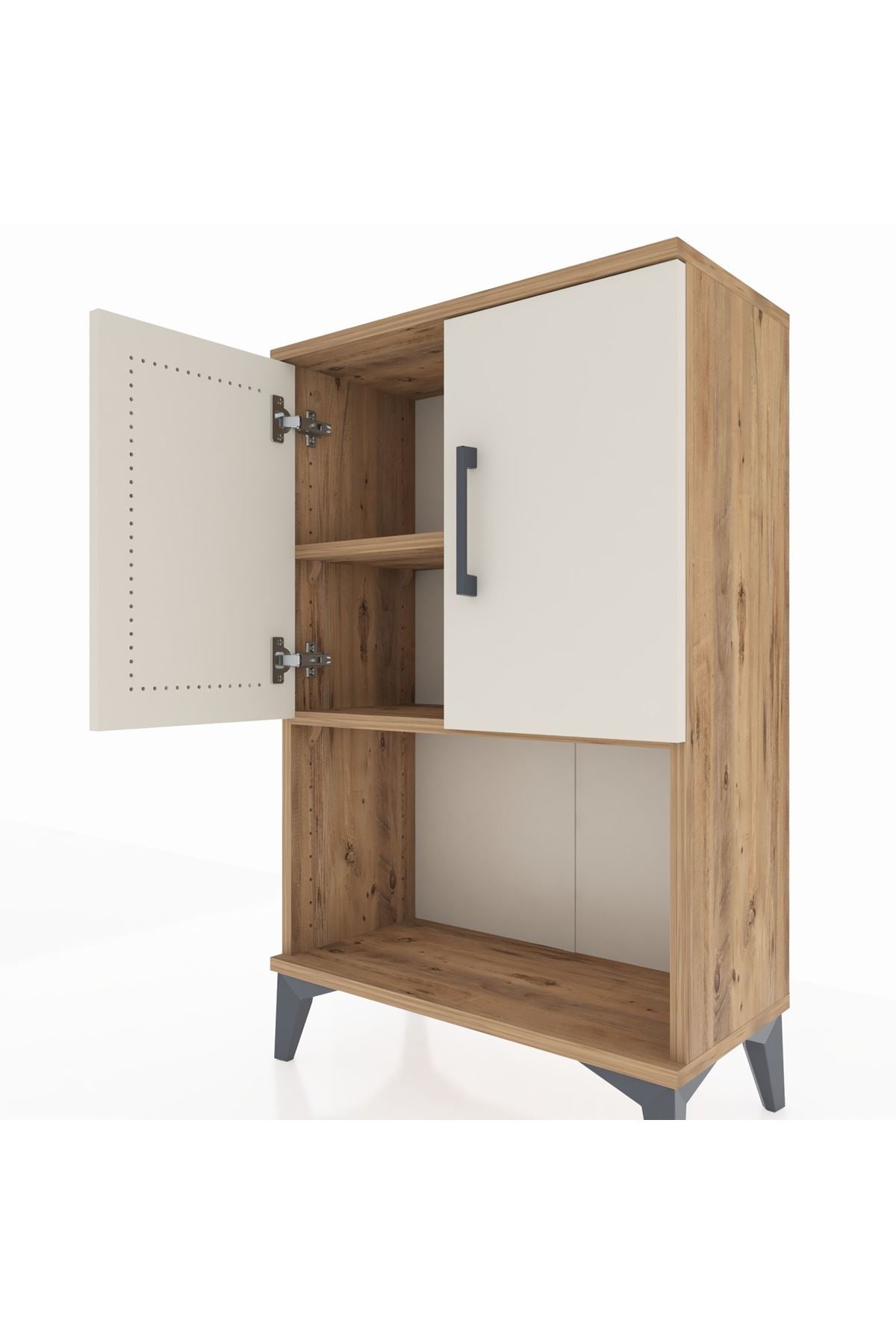 Arges Komodin 2 Raflı 2 Kapaklı 60x30x96 - S14M033V7A