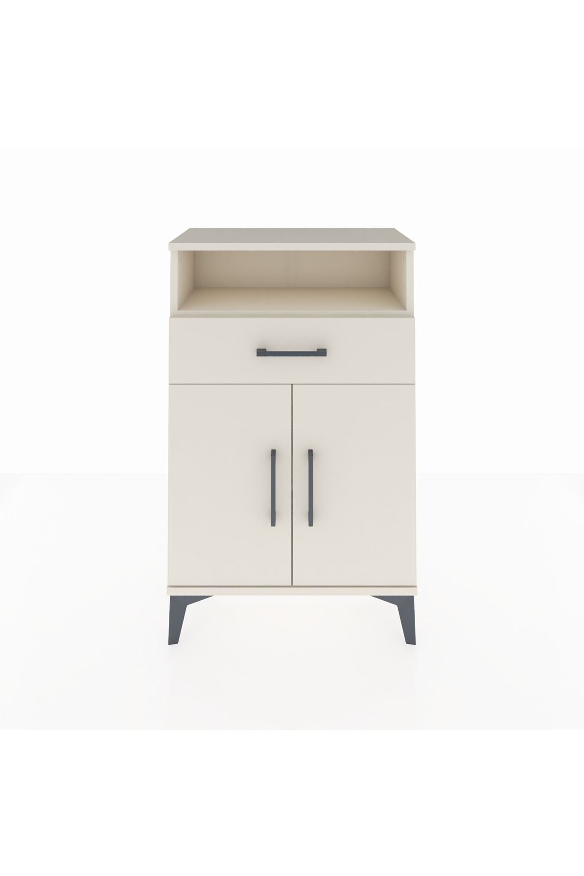 Arges Komodin 2 Raflı Tek Çekmeceli 2 Kapaklı 60x30x96 - S14M035V1A