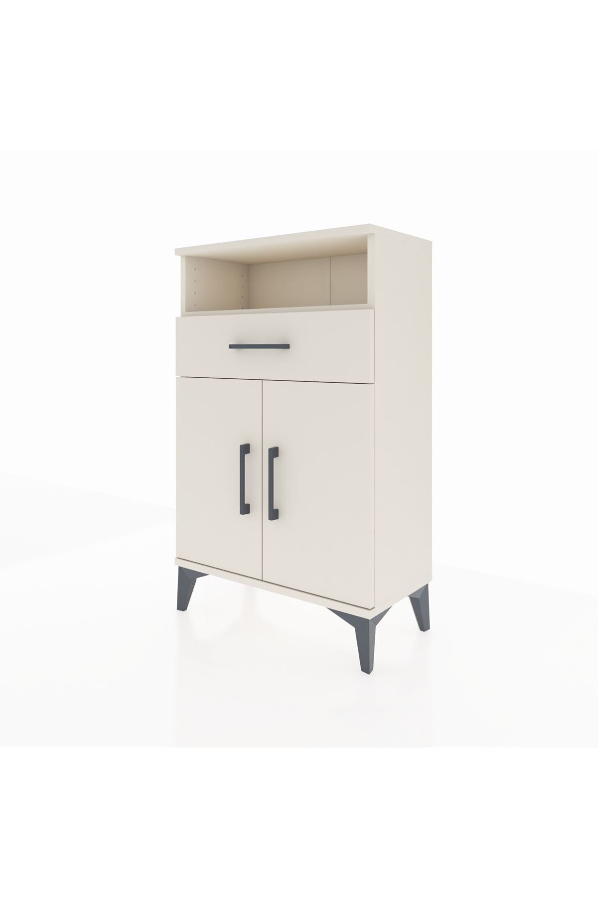 Arges Komodin 2 Raflı Tek Çekmeceli 2 Kapaklı 60x30x96 - S14M035V1A