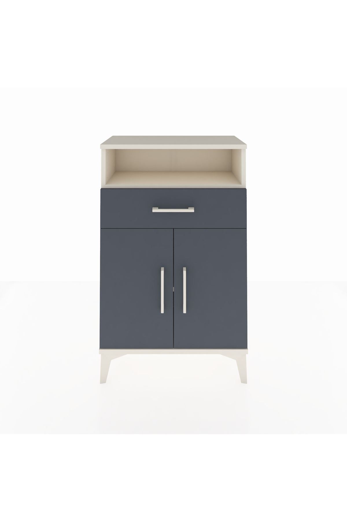 Arges Komodin 2 Raflı Tek Çekmeceli 2 Kapaklı 60x30x96 - S14M035V2A