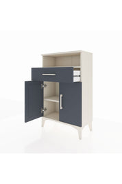 Arges Komodin 2 Raflı Tek Çekmeceli 2 Kapaklı 60x30x96 - S14M035V2A