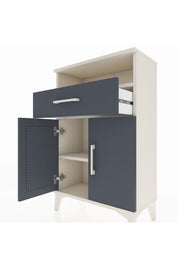 Arges Komodin 2 Raflı Tek Çekmeceli 2 Kapaklı 60x30x96 - S14M035V2A
