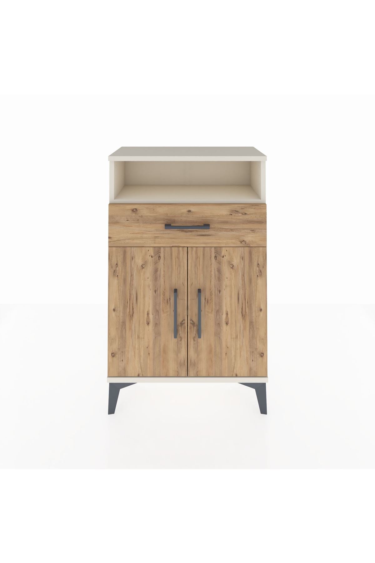 Arges Komodin 2 Raflı Tek Çekmeceli 2 Kapaklı 60x30x96 - S14M035V3A